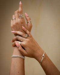 Sterling Silver Bangle with Looped Rope Fastening