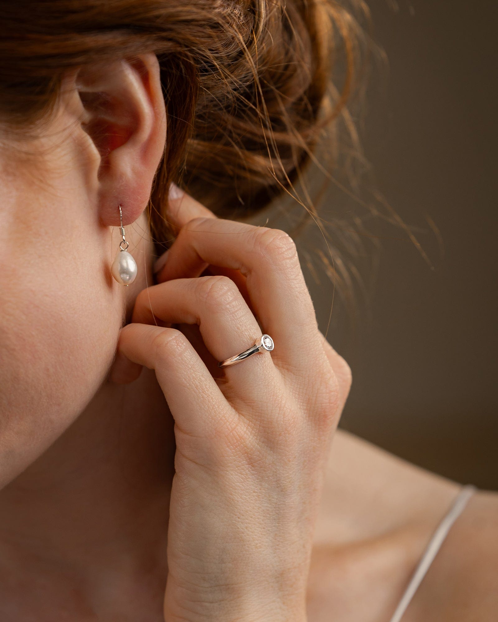 Sterling Silver and Cubic Zirconia Round Stone Ring