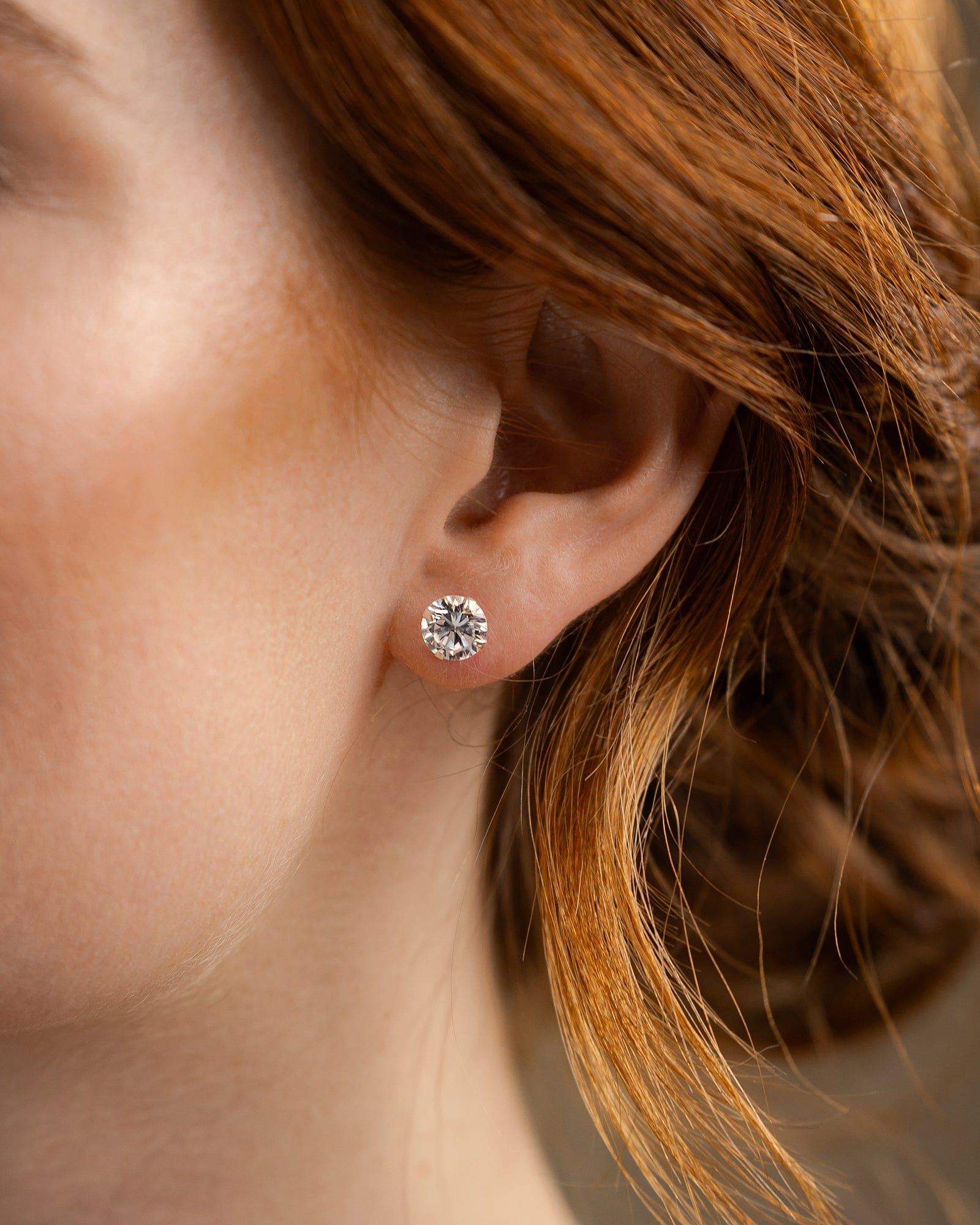 Sterling Silver Large Claw Set Cubic Zirconia Studs