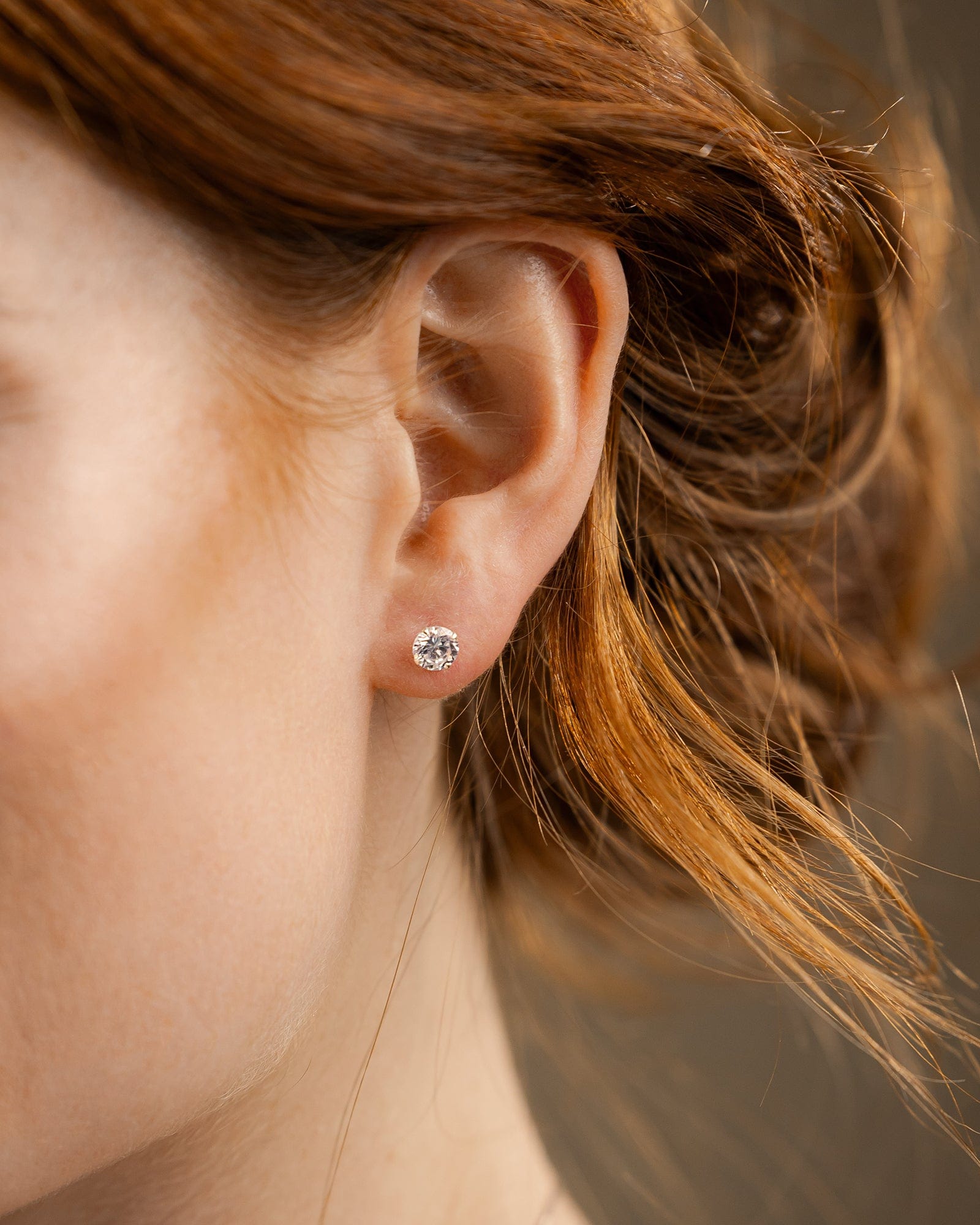 Sterling Silver and Cubic Zirconia 4 Prong Martini Studs