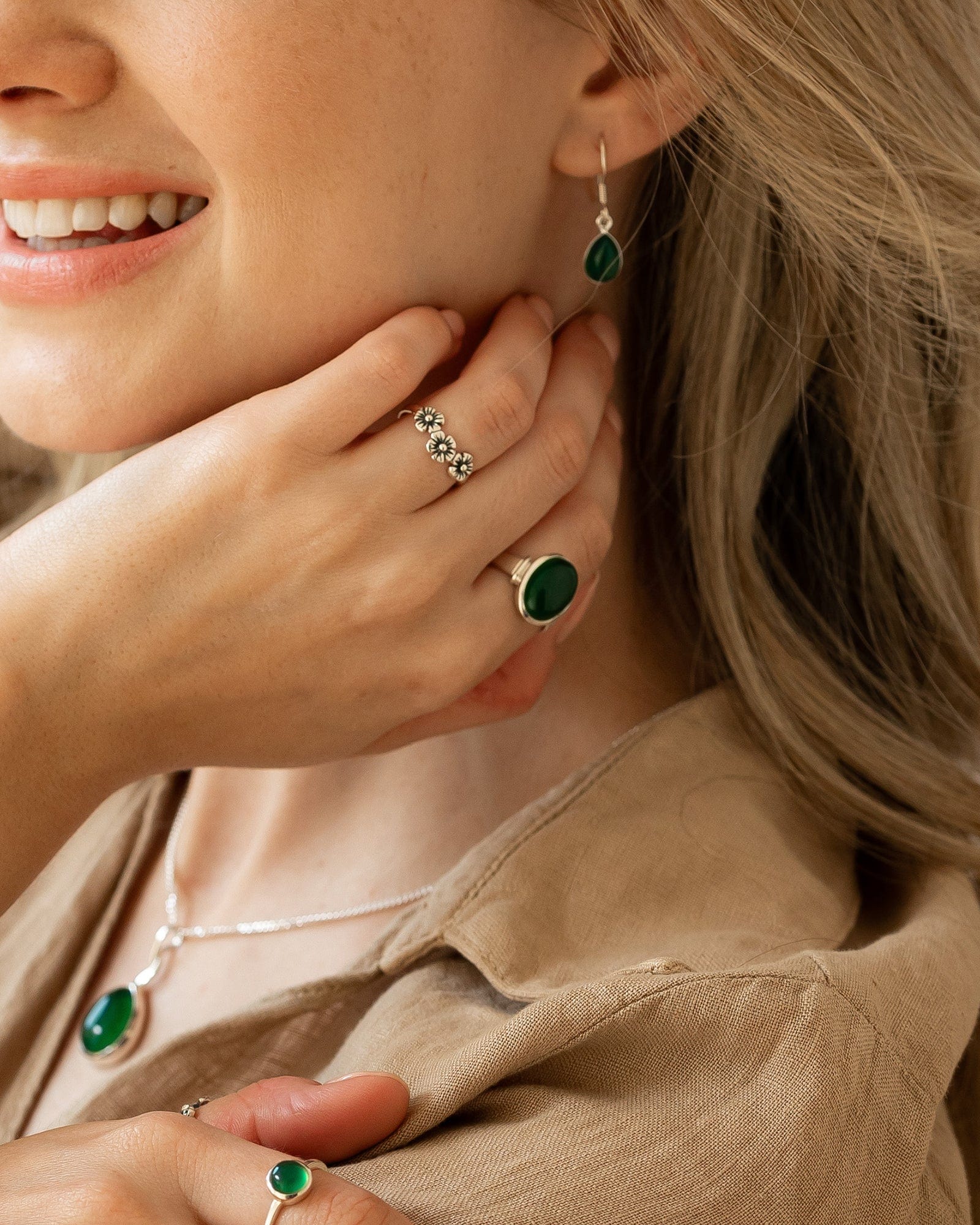 Sterling Silver Trio Flower Ring