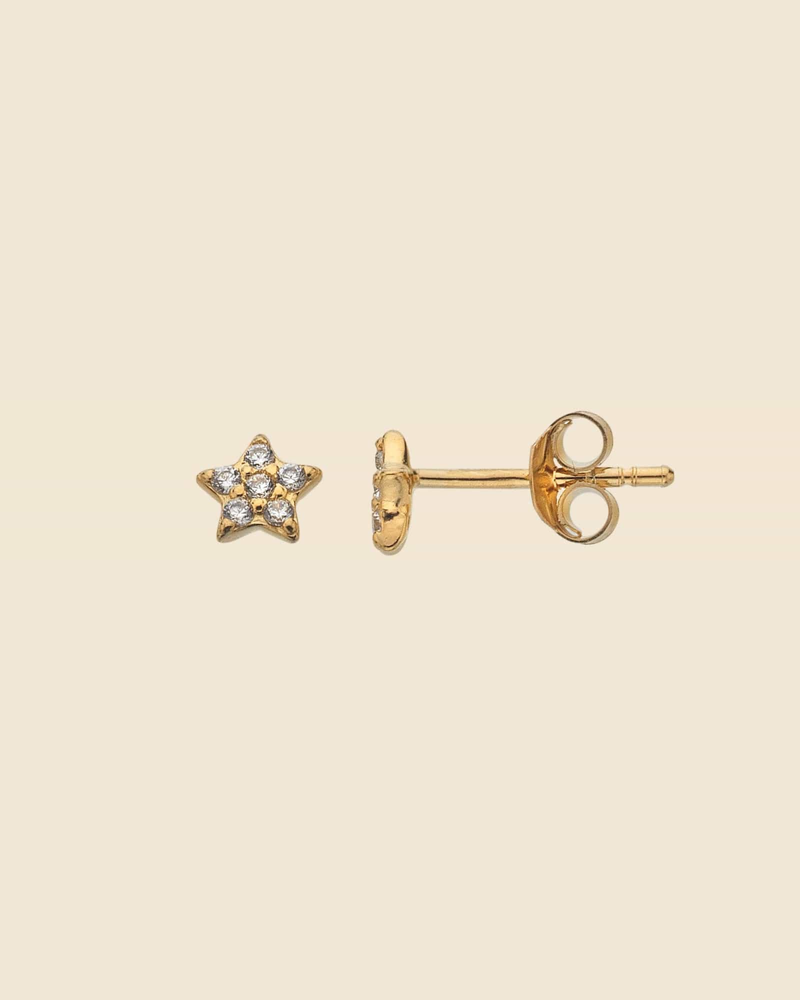 Gold Plated and Cubic Zirconia Star Studs
