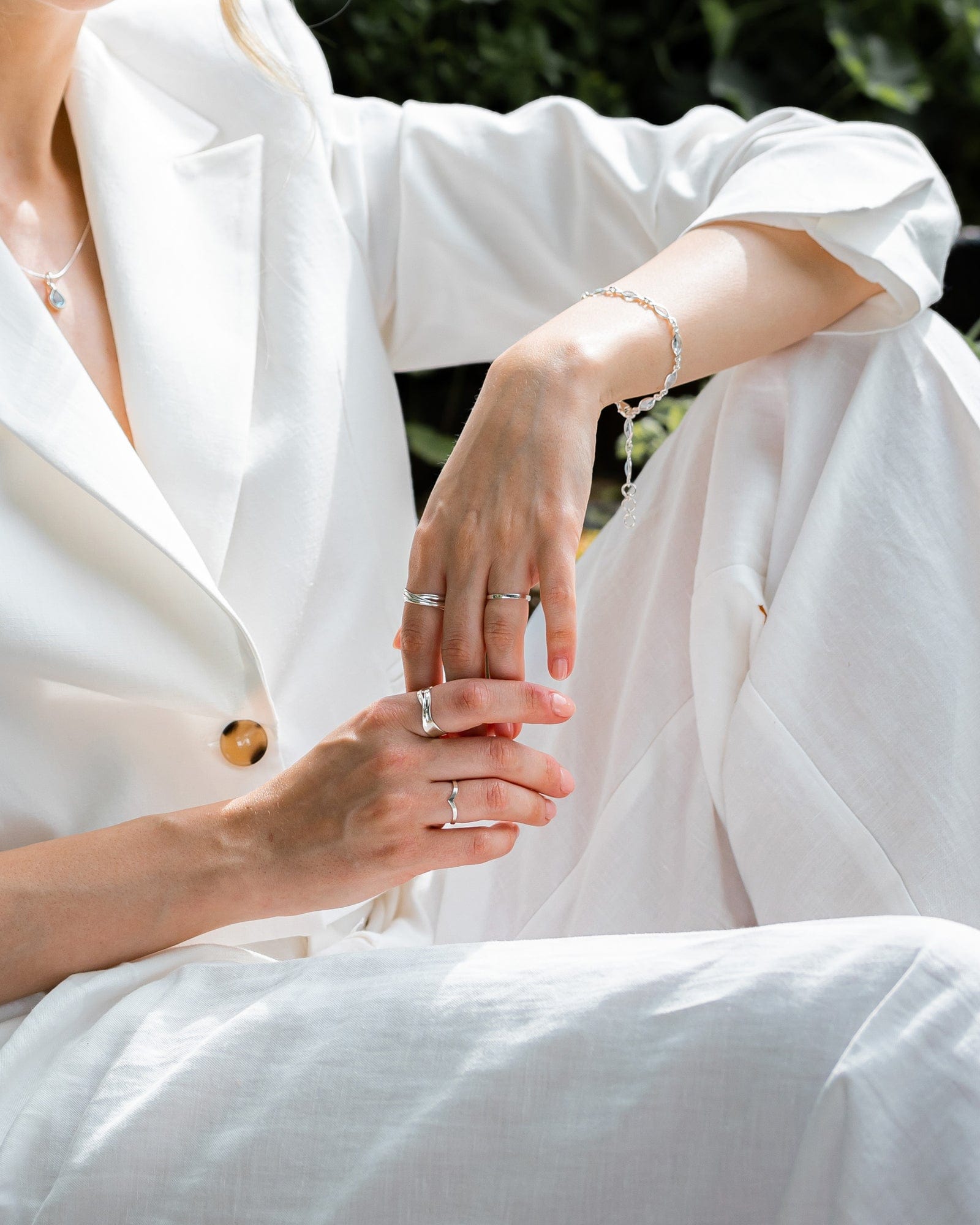 Sterling Silver Pinched Band Ring