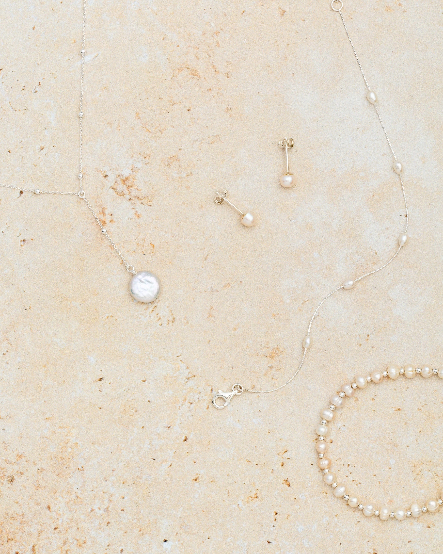 8mm Ivory Freshwater Pearl and Sterling Silver Studs