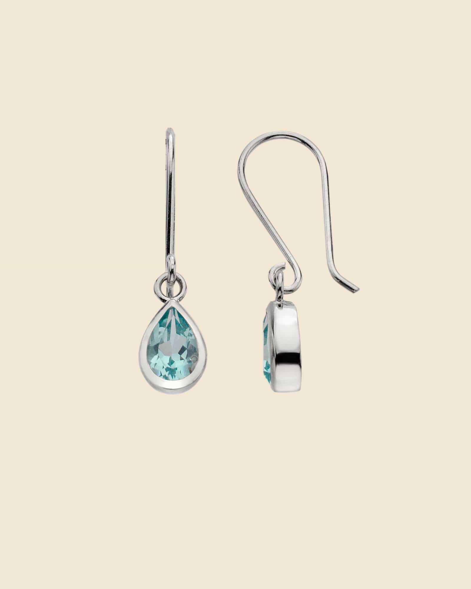 Sterling Silver and Blue Topaz Teardrop Earrings