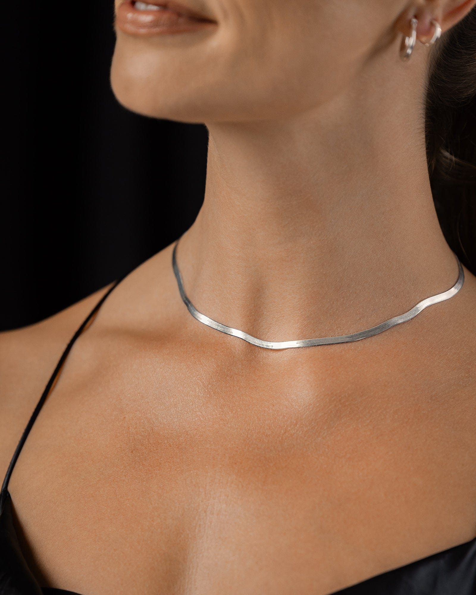 Sterling Silver Fine Herringbone Necklace