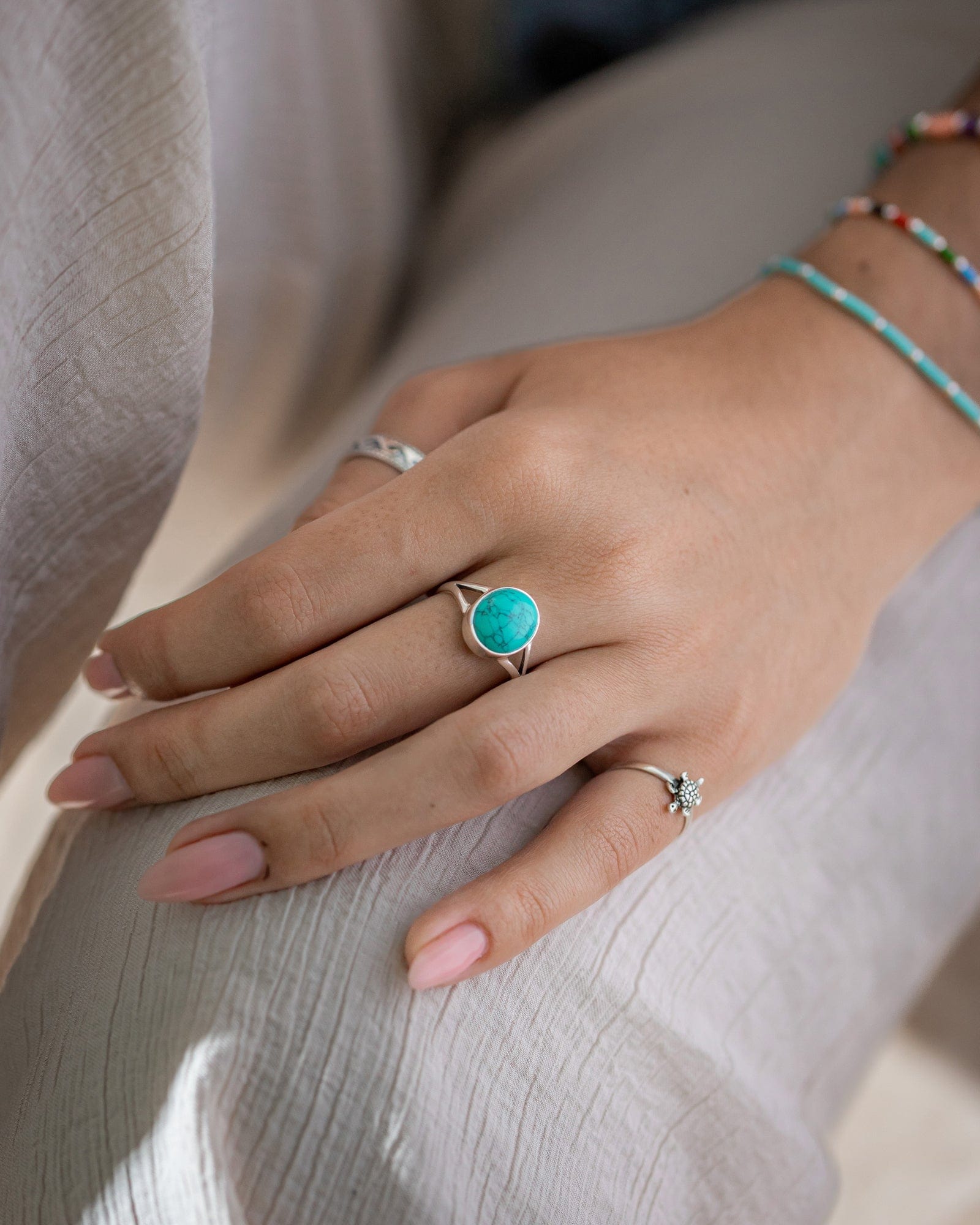 Sterling Silver Split Shank Gemstone Ring