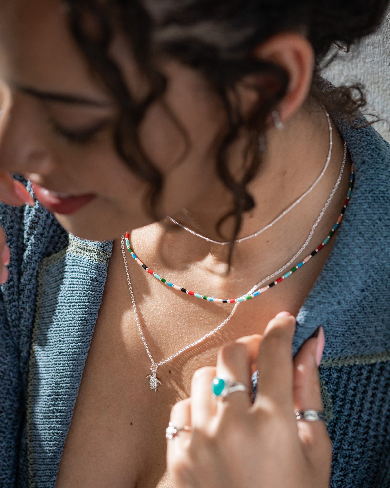 Multicolour Tube Bead Navajo Necklace