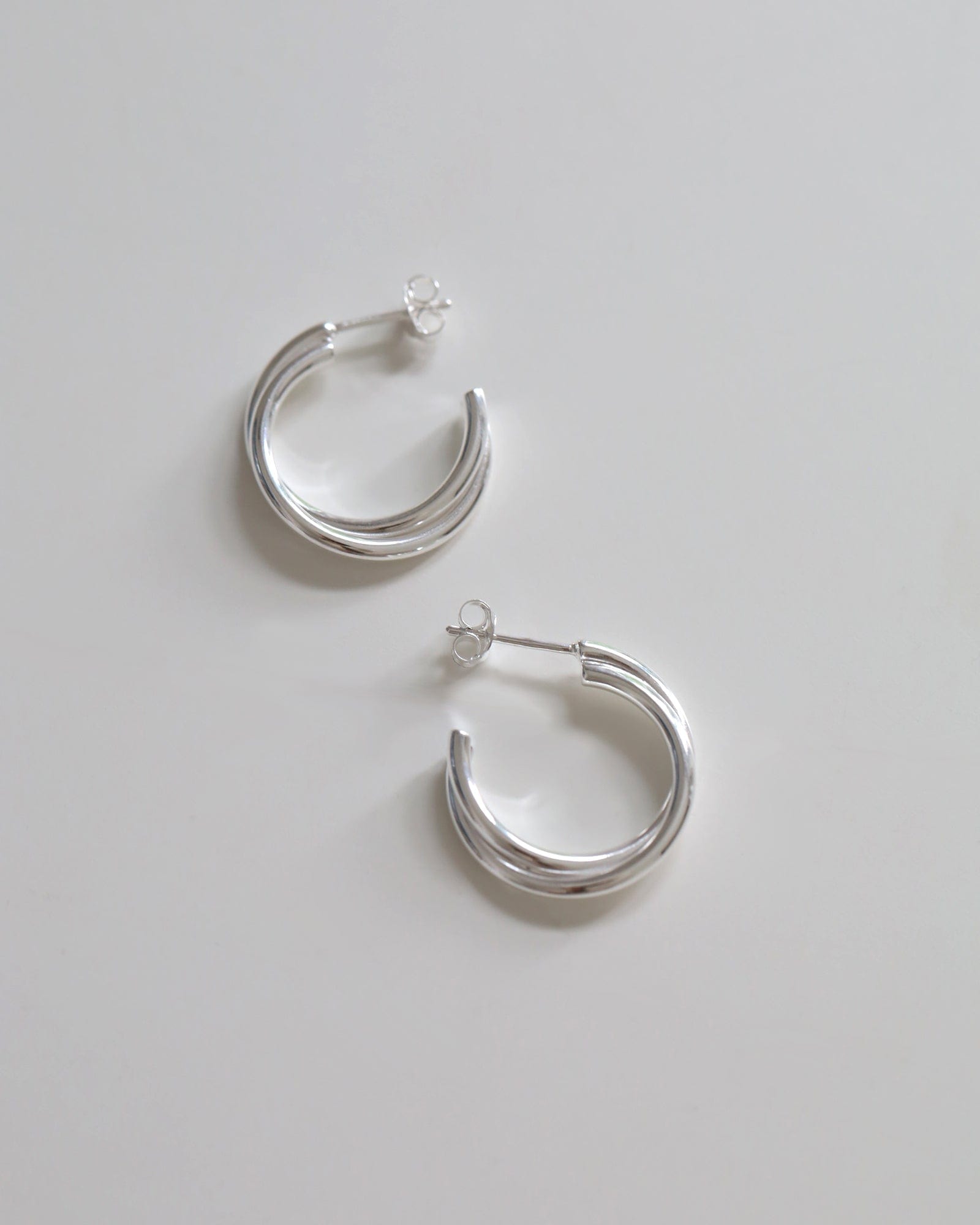 Sterling Silver Crossover Open Hoops