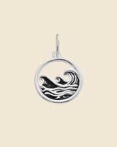 Sterling Silver Oxidised Wave Pendant