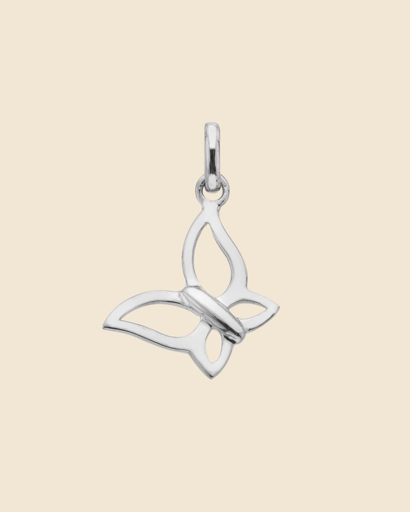 Sterling Silver Open Wing Small Butterfly Pendant