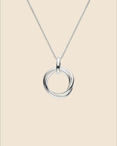 Sterling Silver Triple Ring Pendant Necklace (18")