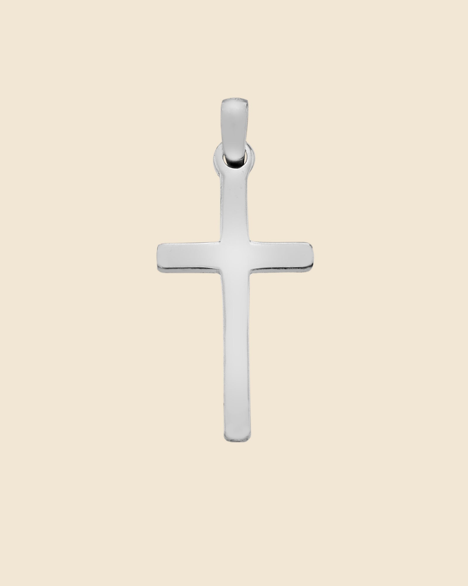 Small Plain Sterling Silver Cross Pendant - Main Image