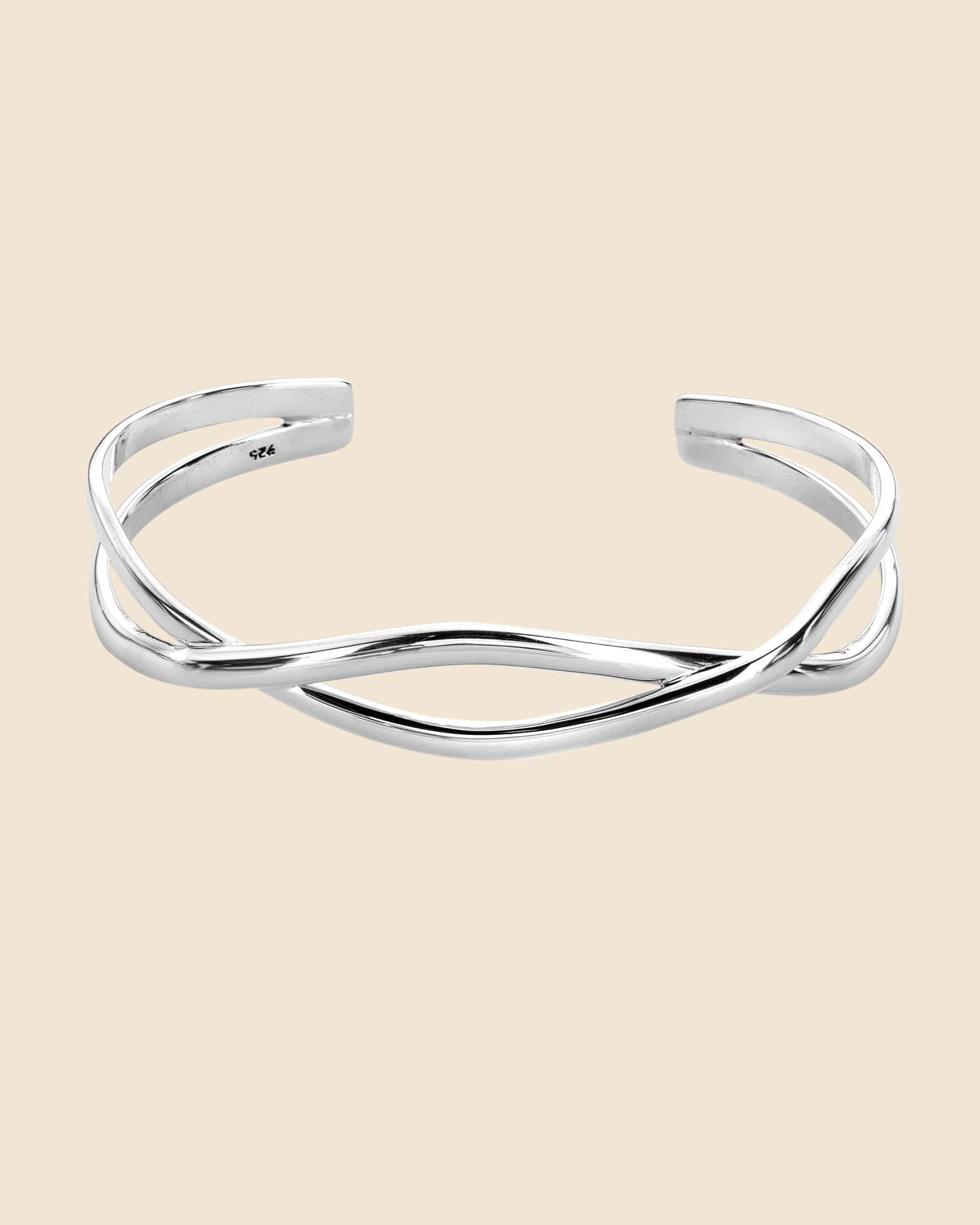 Sterling Silver Interwoven Curve Bangle