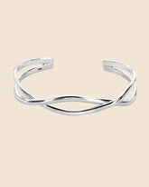 Sterling Silver Interwoven Curve Bangle