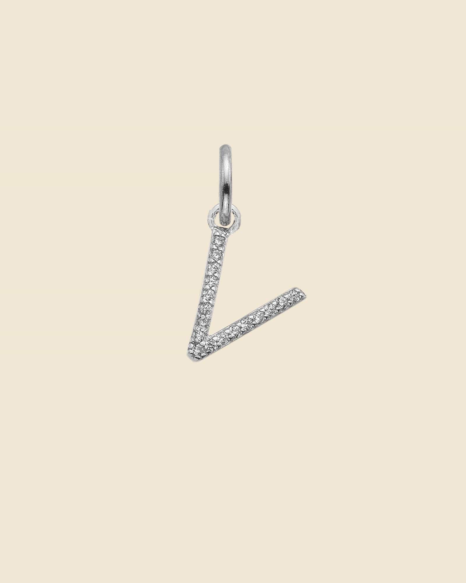 Sterling Silver and Cubic Zirconia Letter Pendants (Choose your letter)