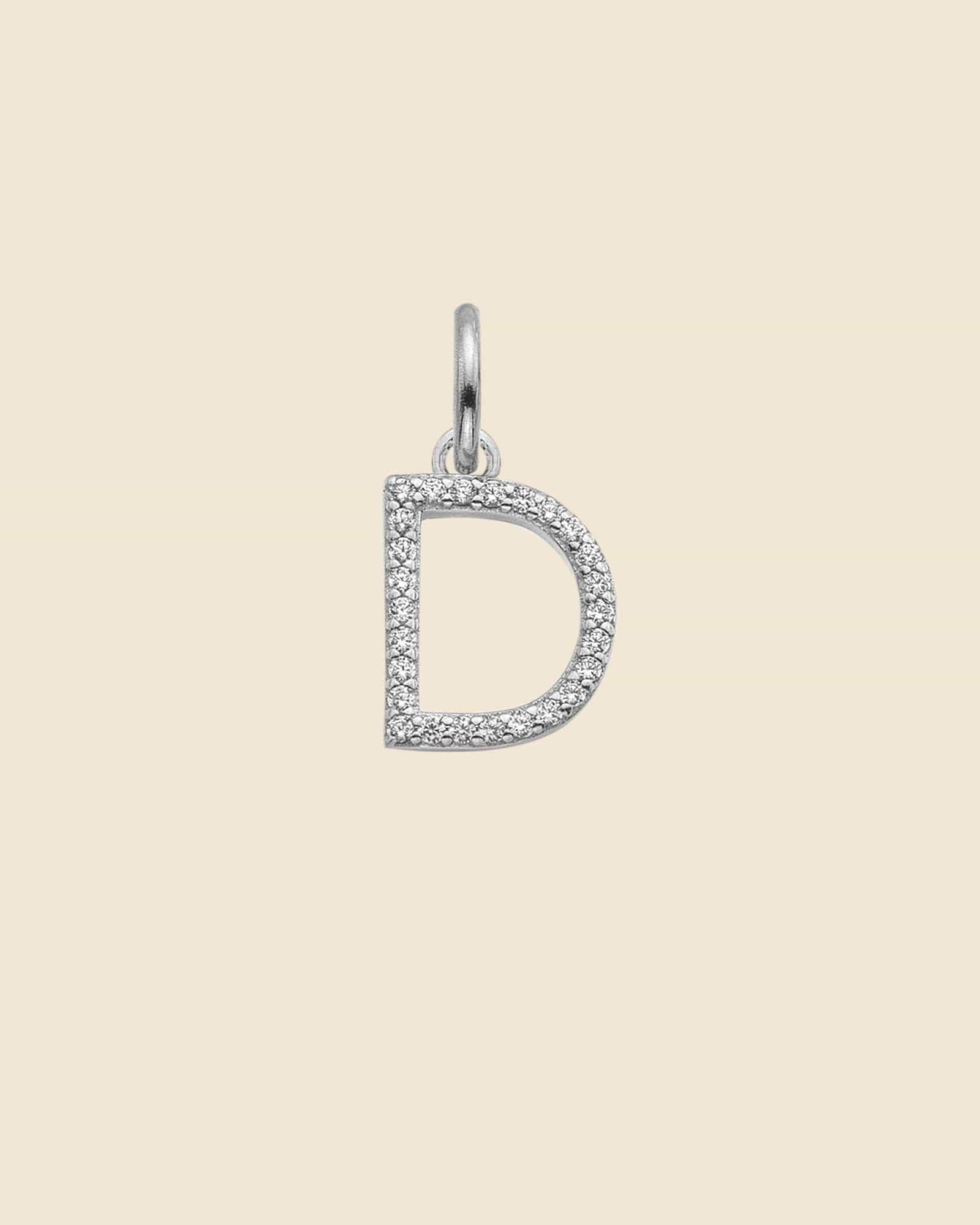 Sterling Silver and Cubic Zirconia Letter Pendants (Choose your letter)