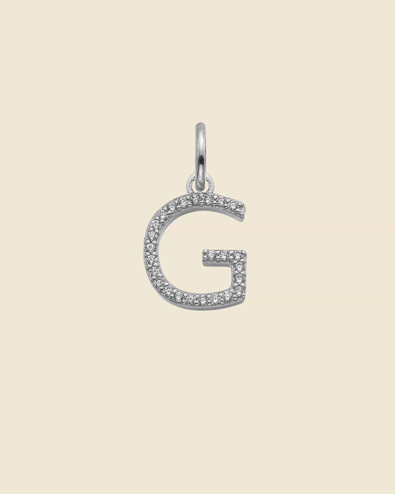 Sterling Silver and Cubic Zirconia Letter Pendants (Choose your letter)