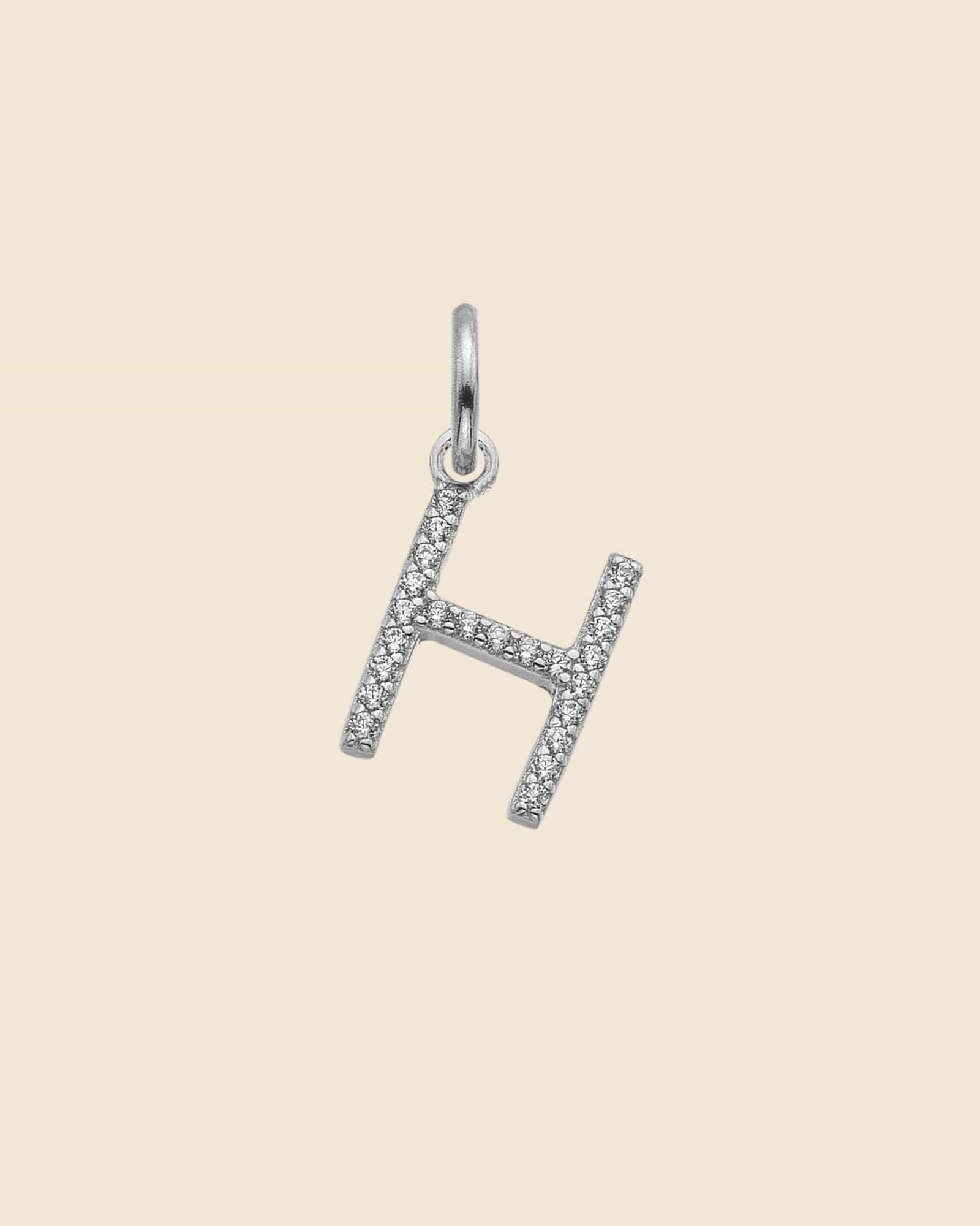 Sterling Silver and Cubic Zirconia Letter Pendants (Choose your letter)