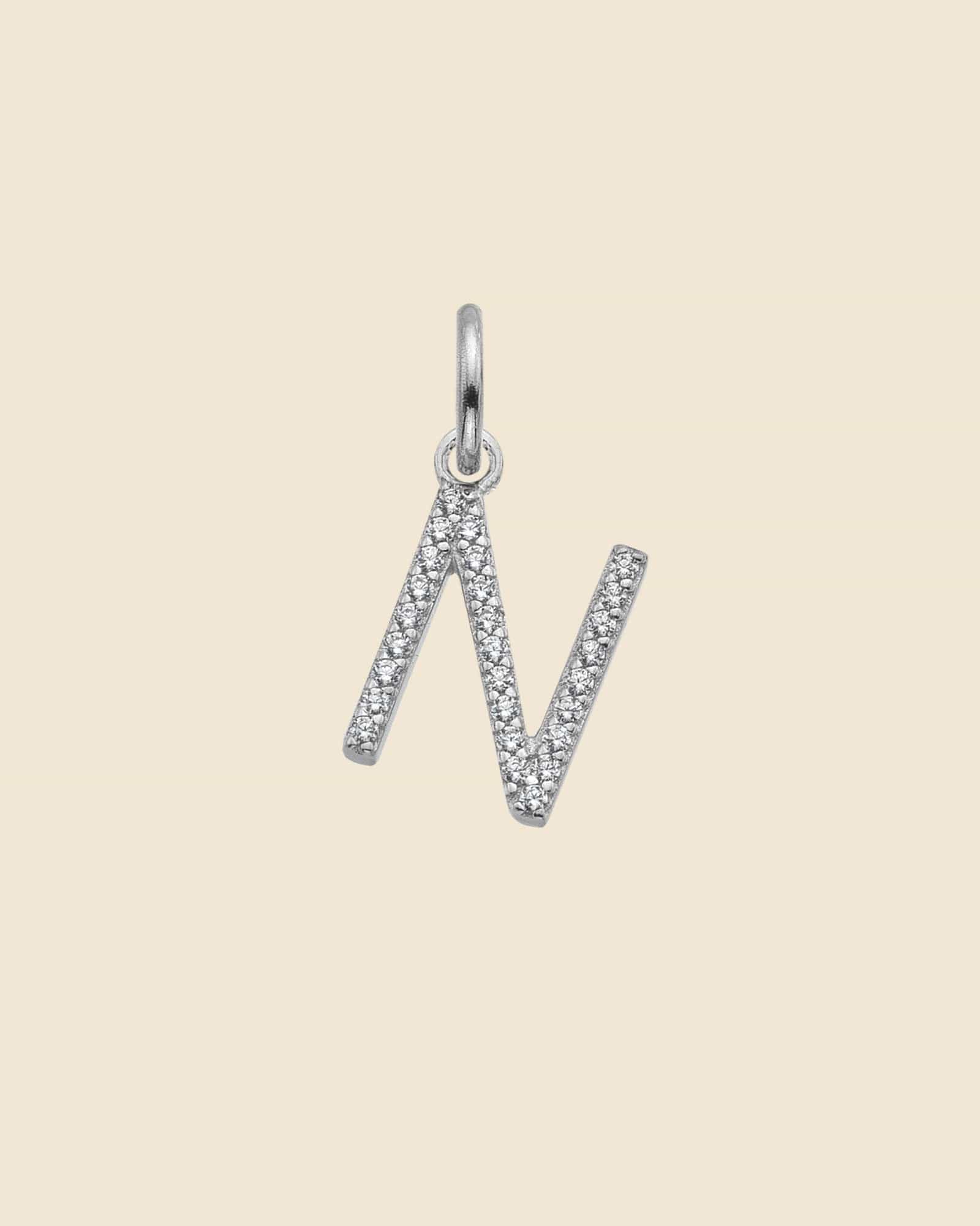 Sterling Silver and Cubic Zirconia Letter Pendants (Choose your letter)