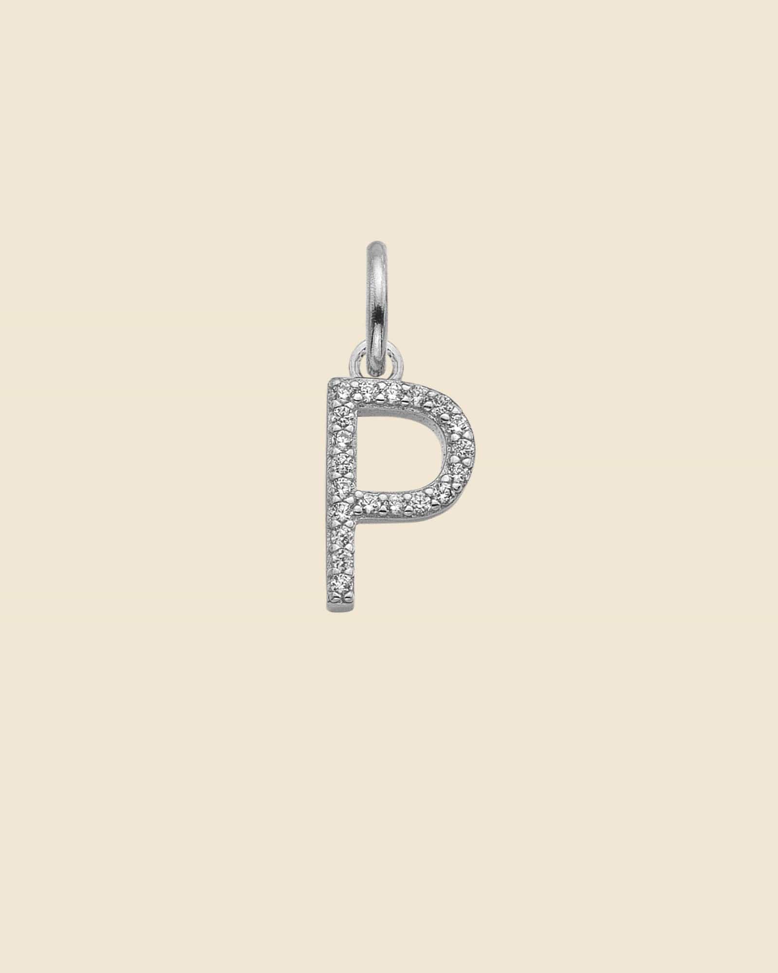 Sterling Silver and Cubic Zirconia Letter Pendants (Choose your letter)