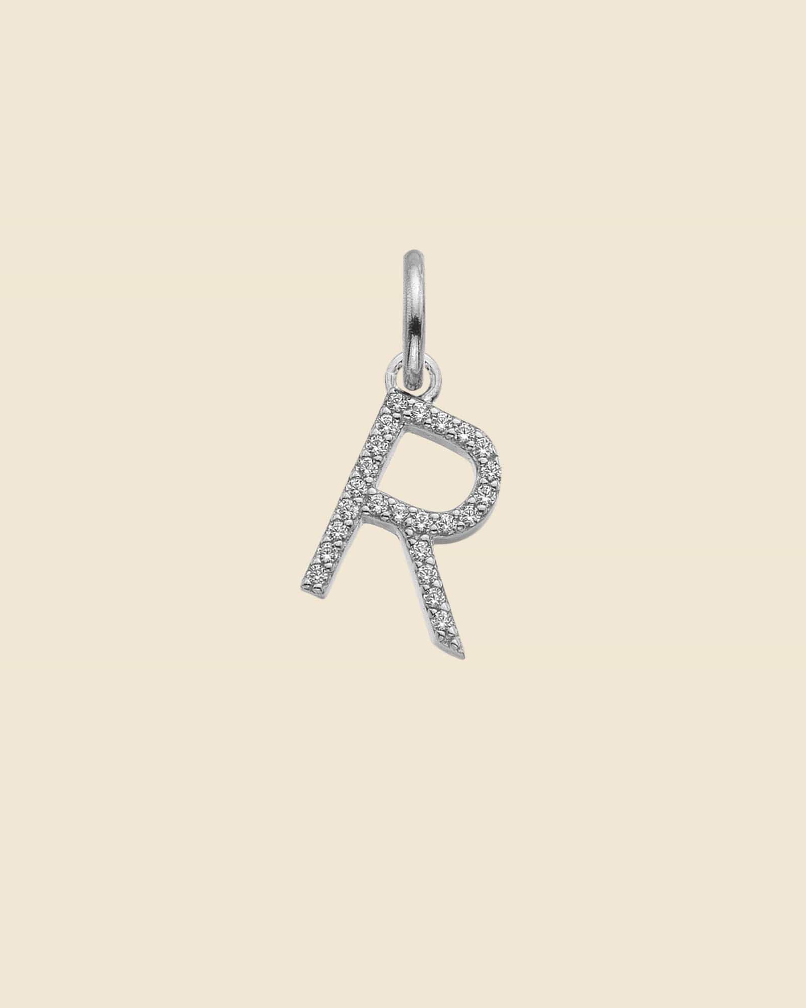 Sterling Silver and Cubic Zirconia Letter Pendants (Choose your letter)