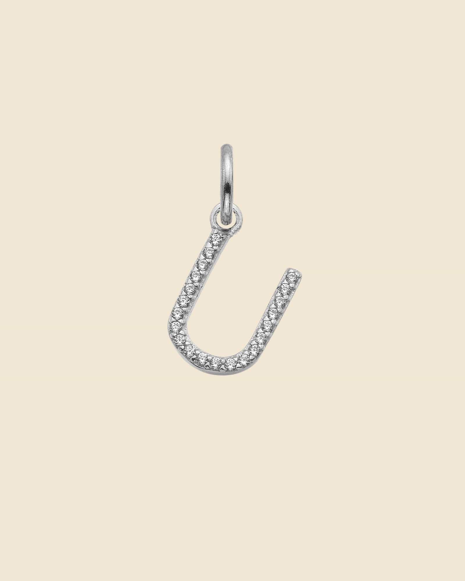 Sterling Silver and Cubic Zirconia Letter Pendants (Choose your letter)