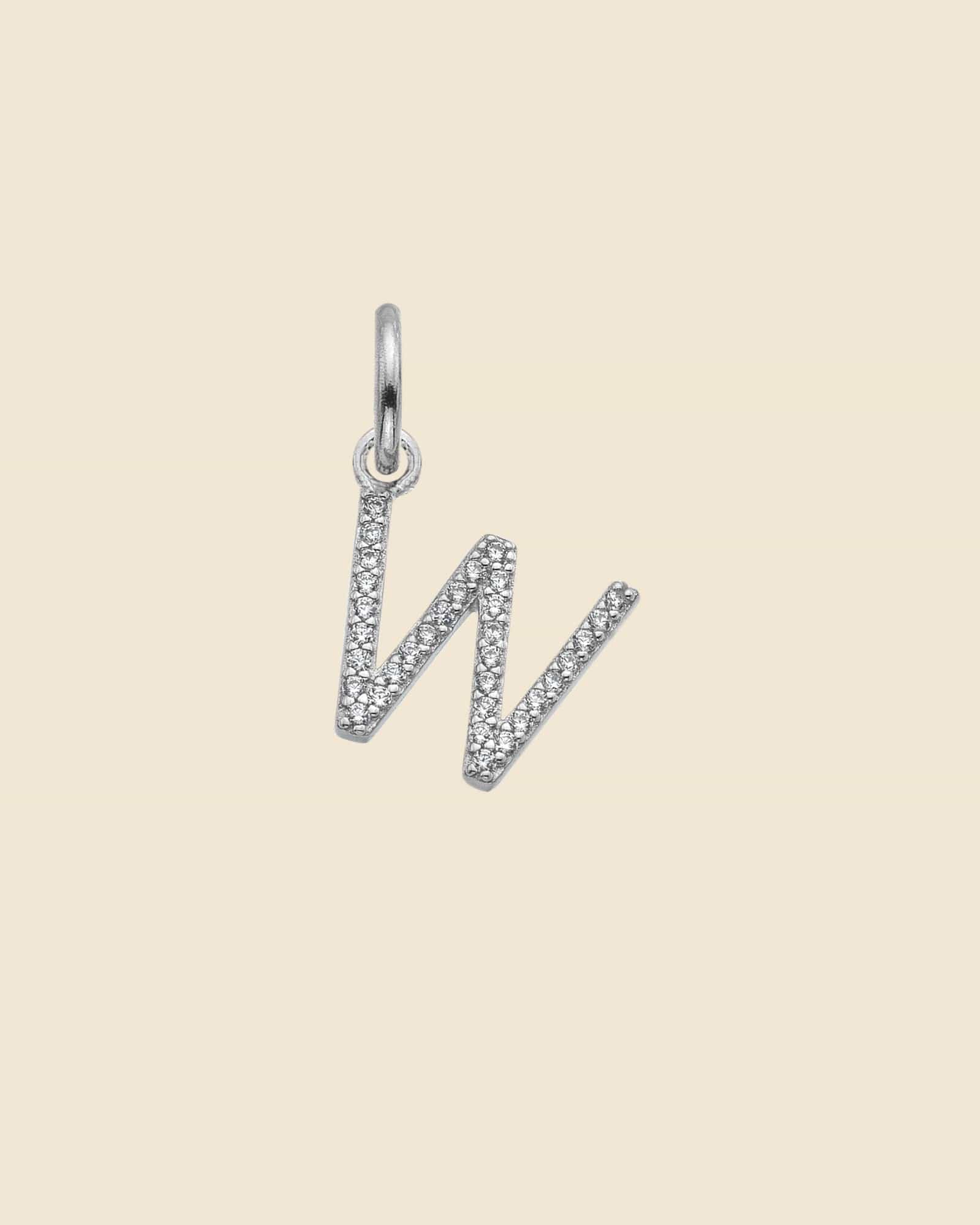 Sterling Silver and Cubic Zirconia Letter Pendants (Choose your letter)