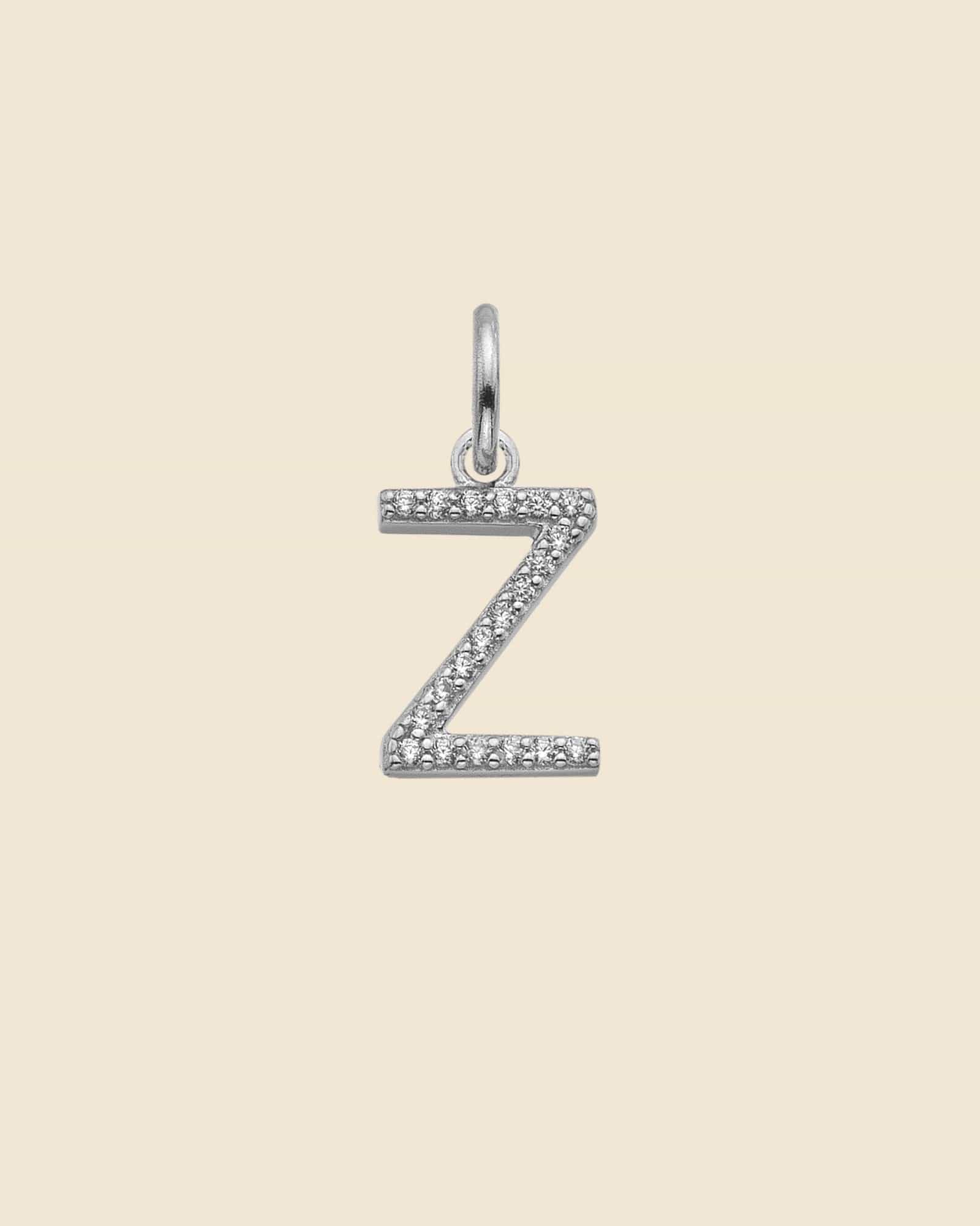 Sterling Silver and Cubic Zirconia Letter Pendants (Choose your letter)