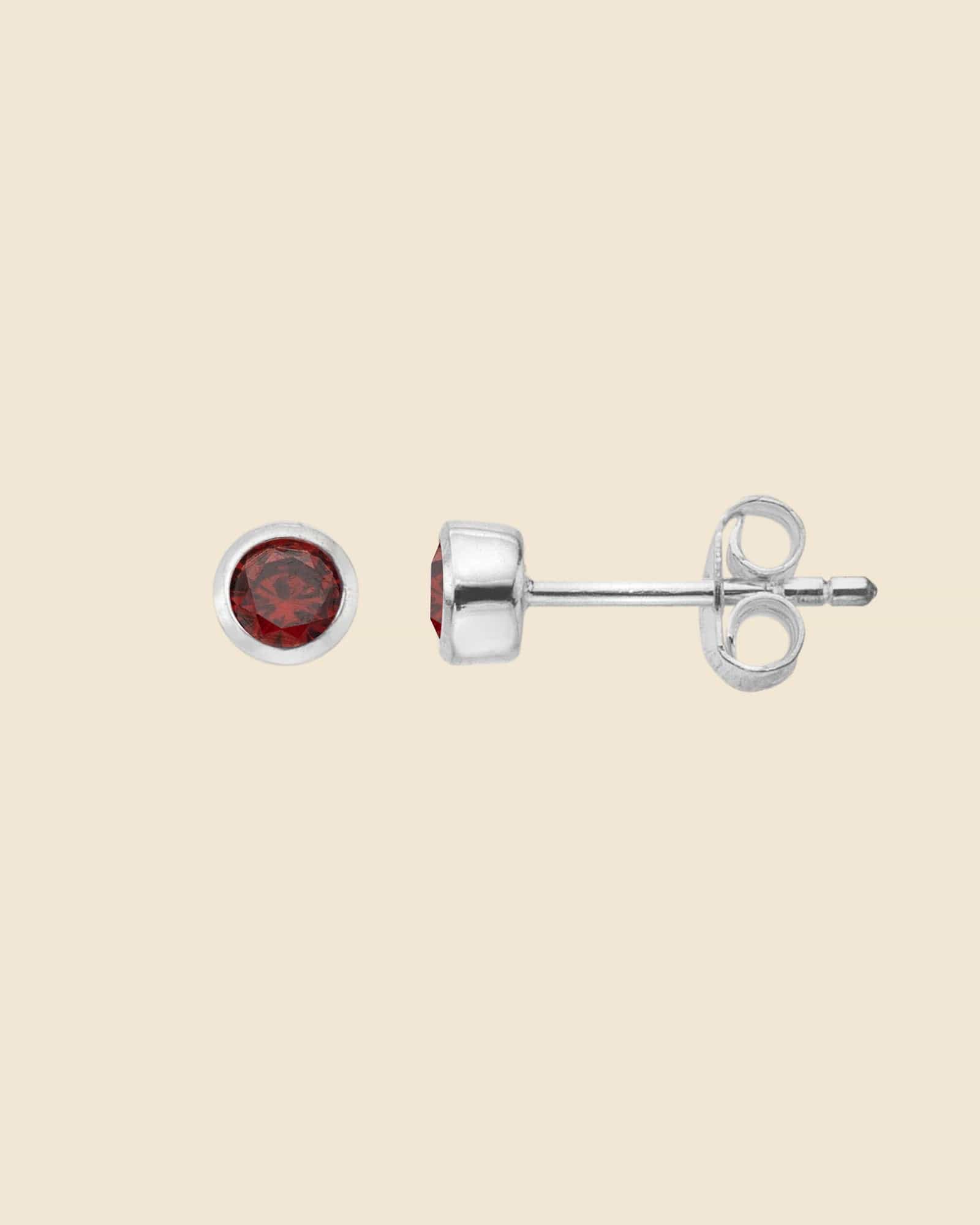 Sterling Silver and Cubic Zirconia Birthstone Studs