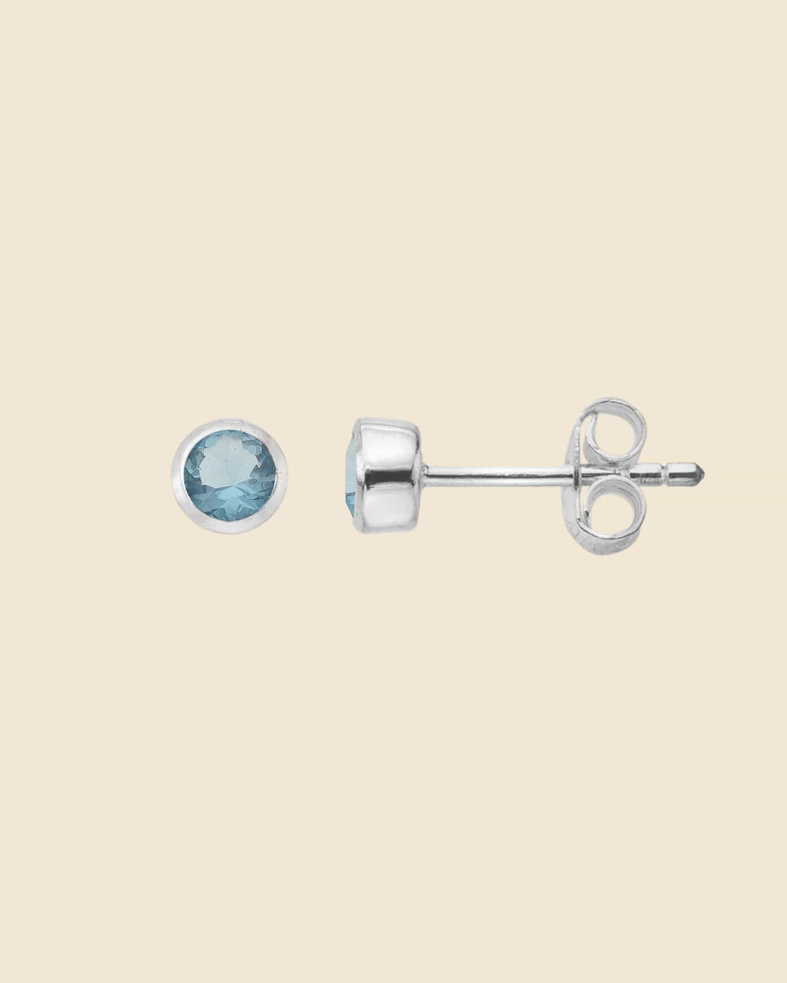Sterling Silver and Cubic Zirconia Birthstone Studs