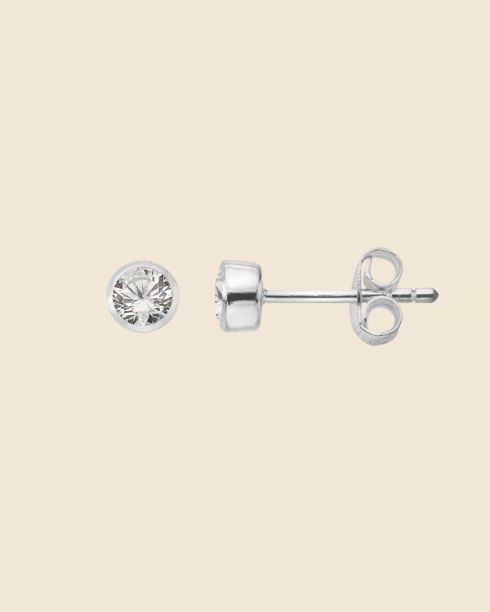 Sterling Silver and Cubic Zirconia Birthstone Studs