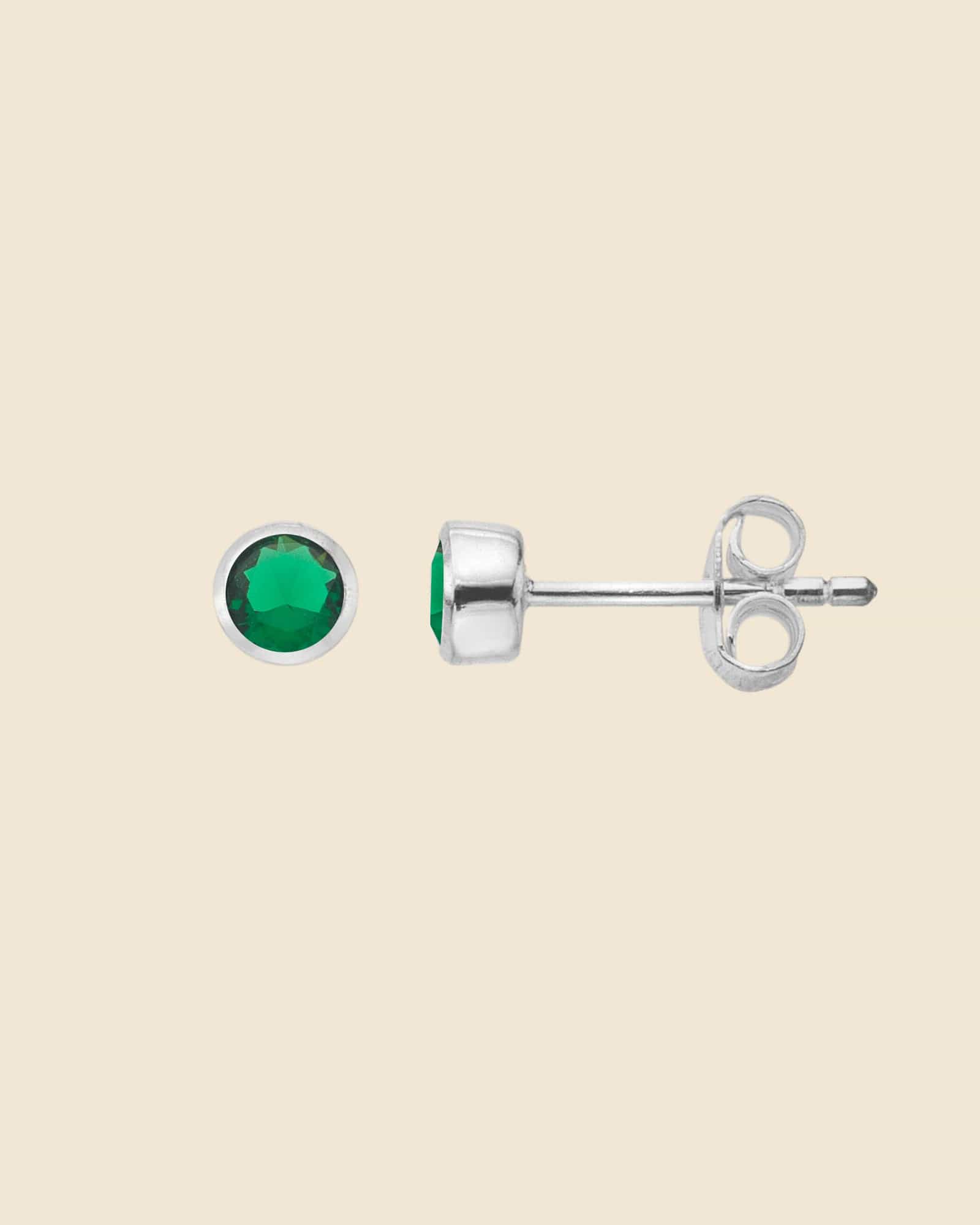 Sterling Silver and Cubic Zirconia Birthstone Studs