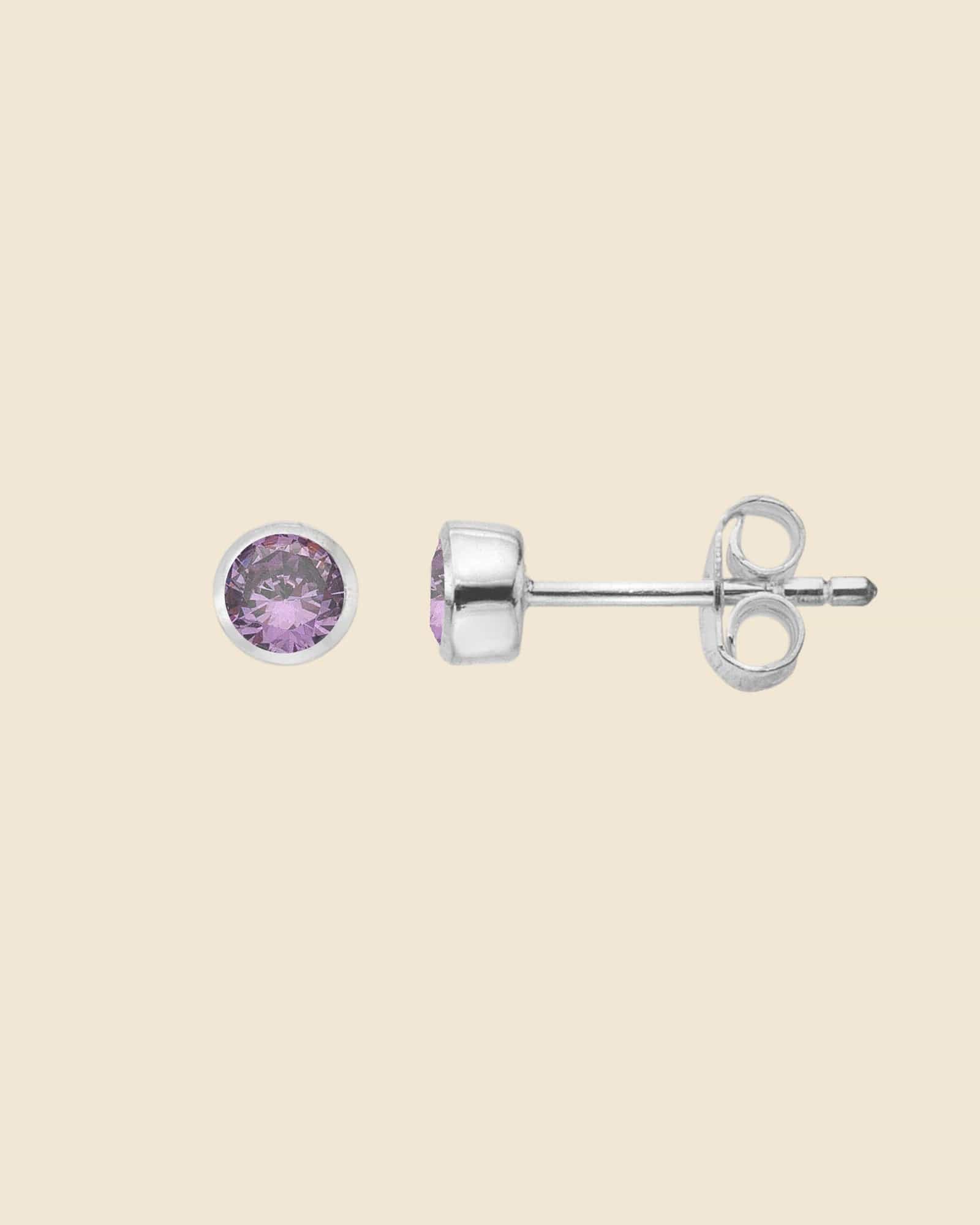 Sterling Silver and Cubic Zirconia Birthstone Studs