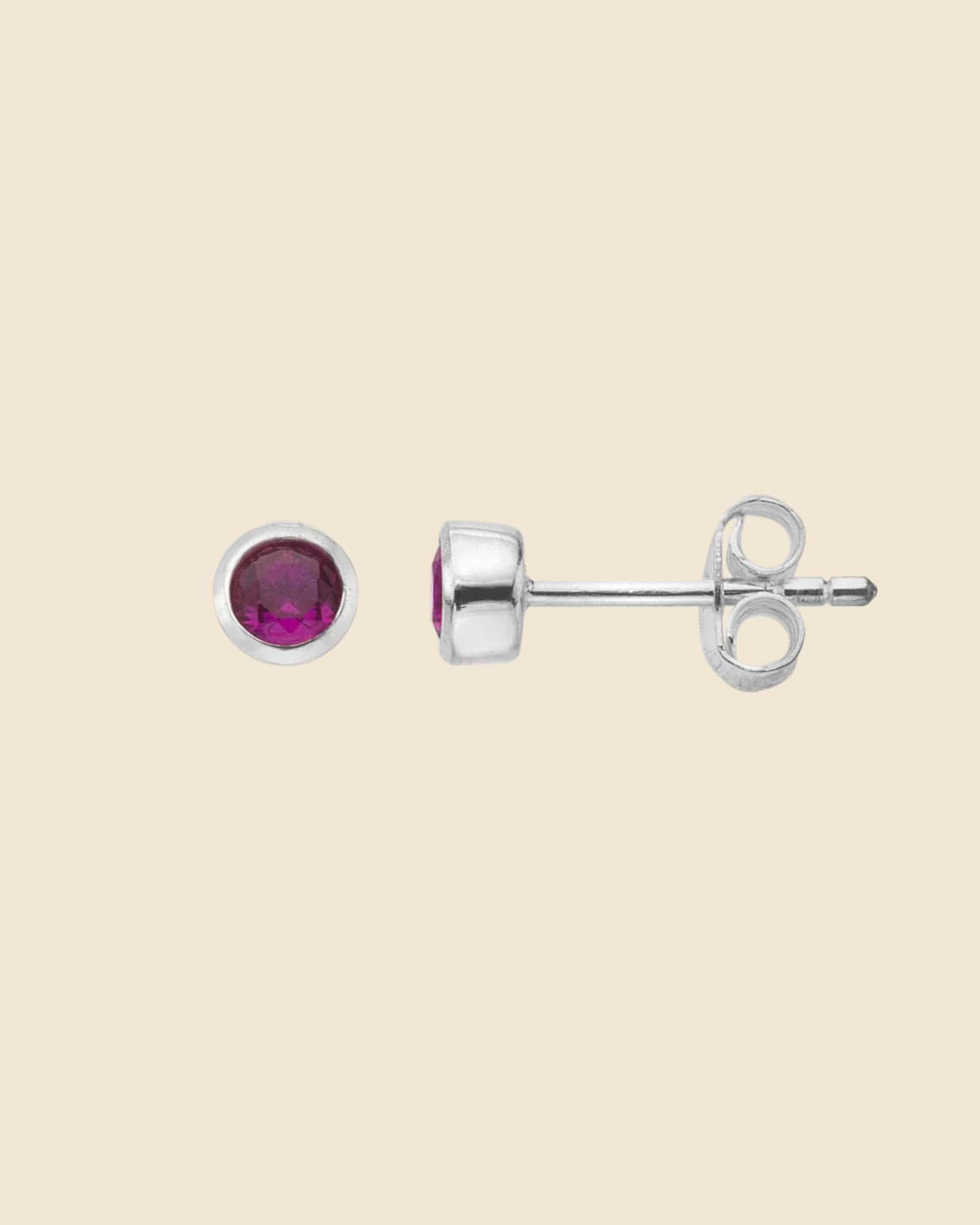 Sterling Silver and Cubic Zirconia Birthstone Studs