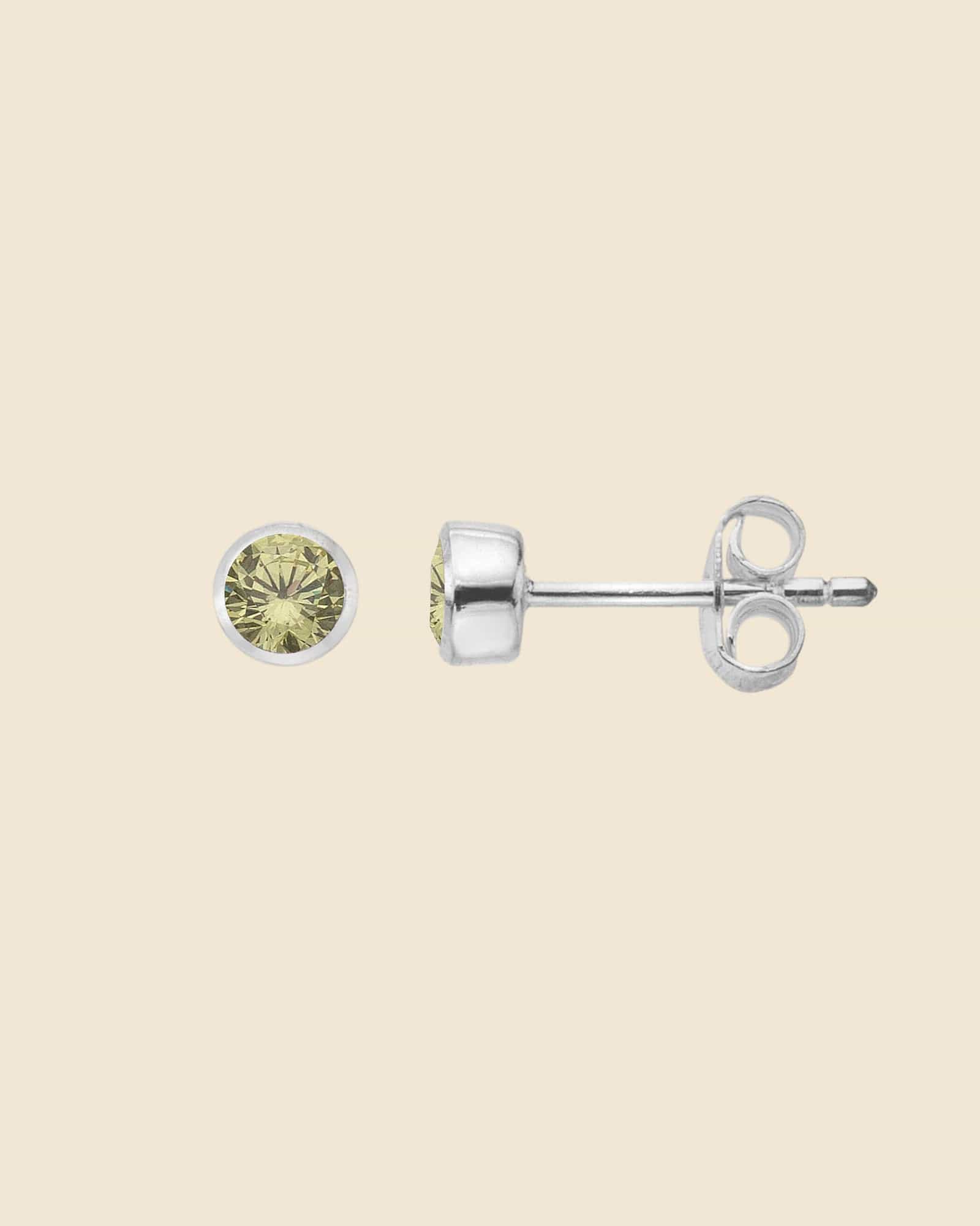 Sterling Silver and Cubic Zirconia Birthstone Studs