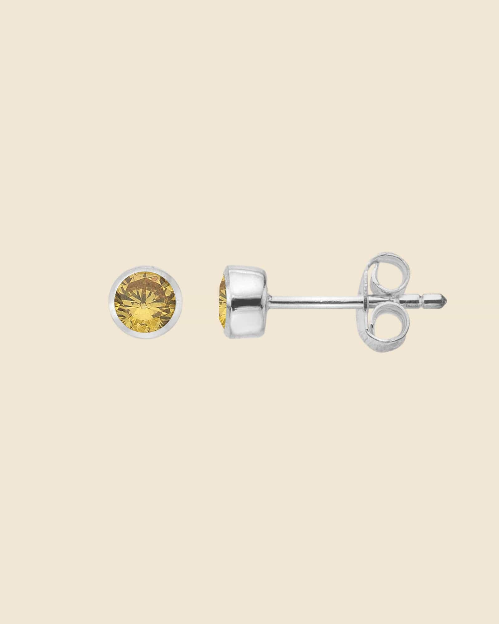 Sterling Silver and Cubic Zirconia Birthstone Studs
