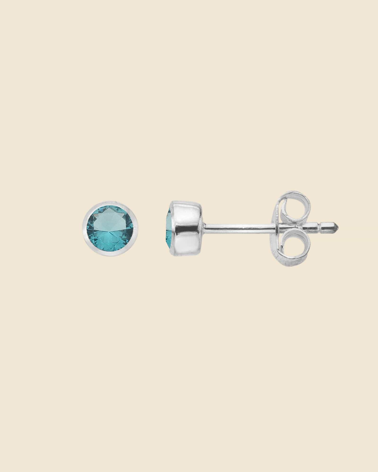 Sterling Silver and Cubic Zirconia Birthstone Studs