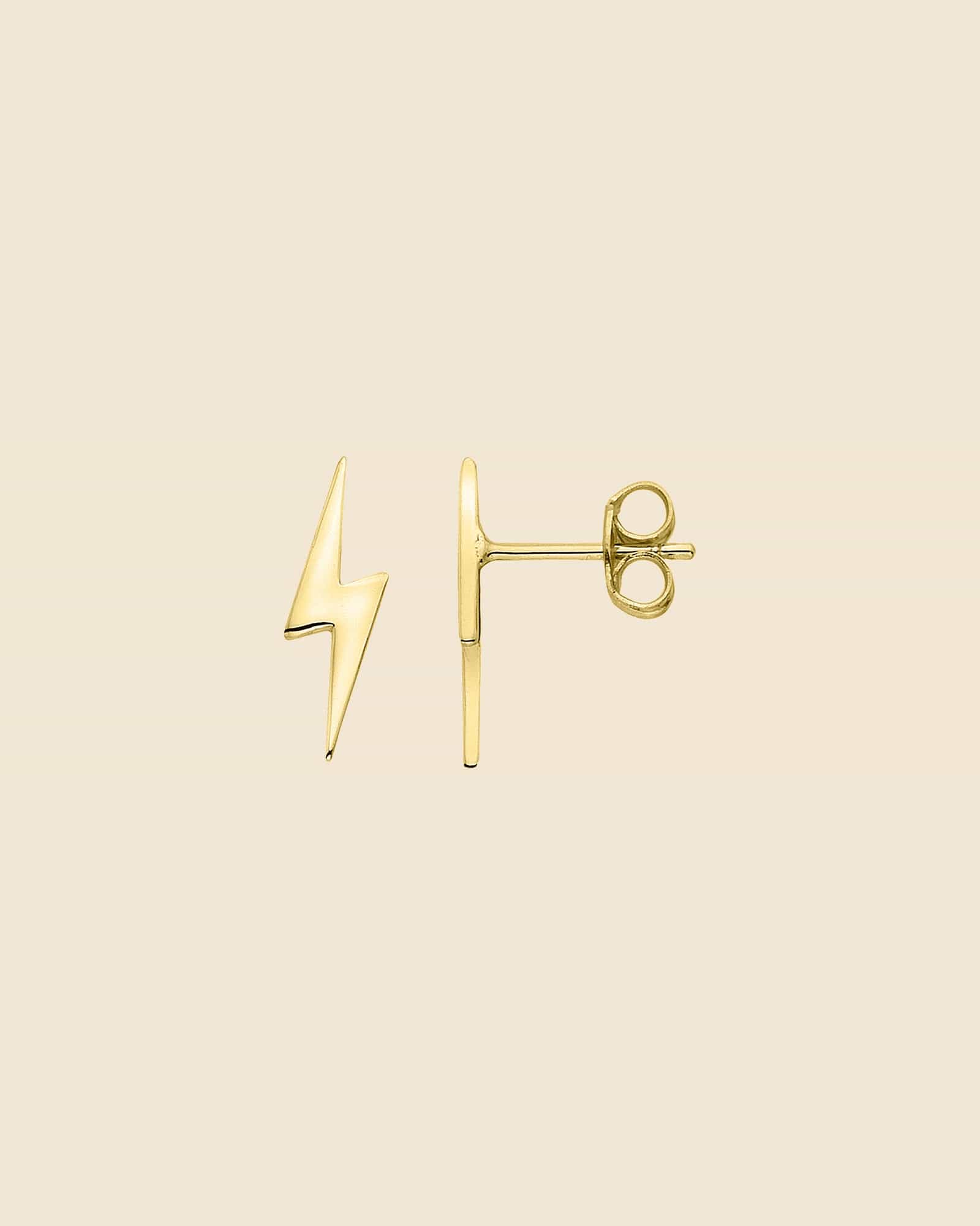 Gold Plated Lightning Bolt Studs