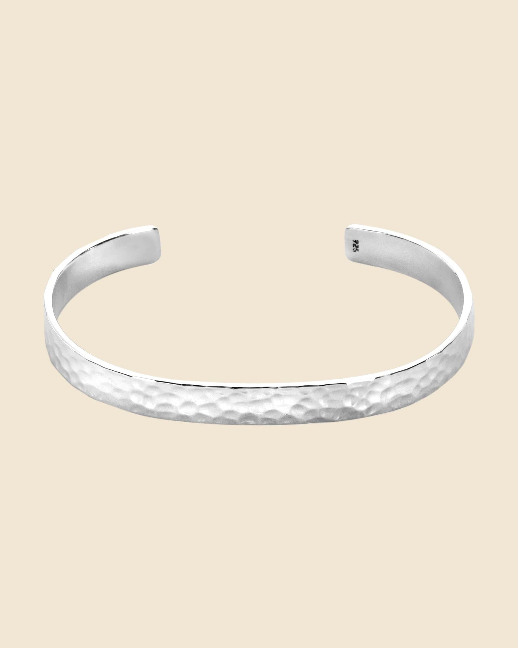 Sterling Silver Hammered Torque Bangle