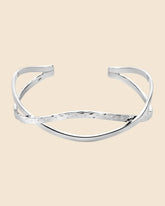 Sterling Silver Plain and Hammered Bangle