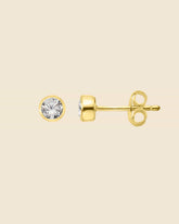 Gold Plated Simple Solitaire Studs