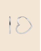 Sterling Silver Heart Hoops