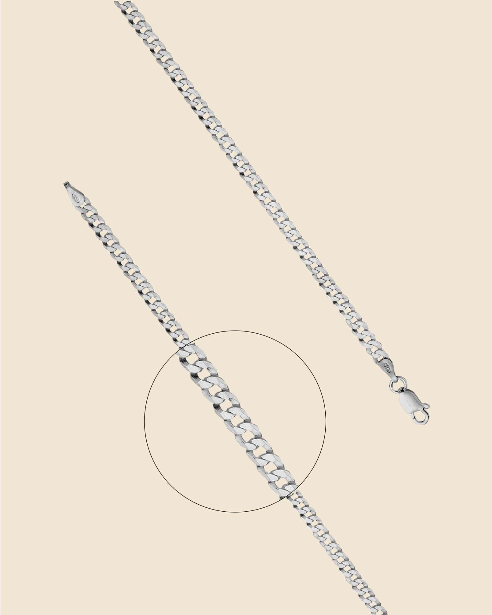 Sterling Silver Flat Curb Chain