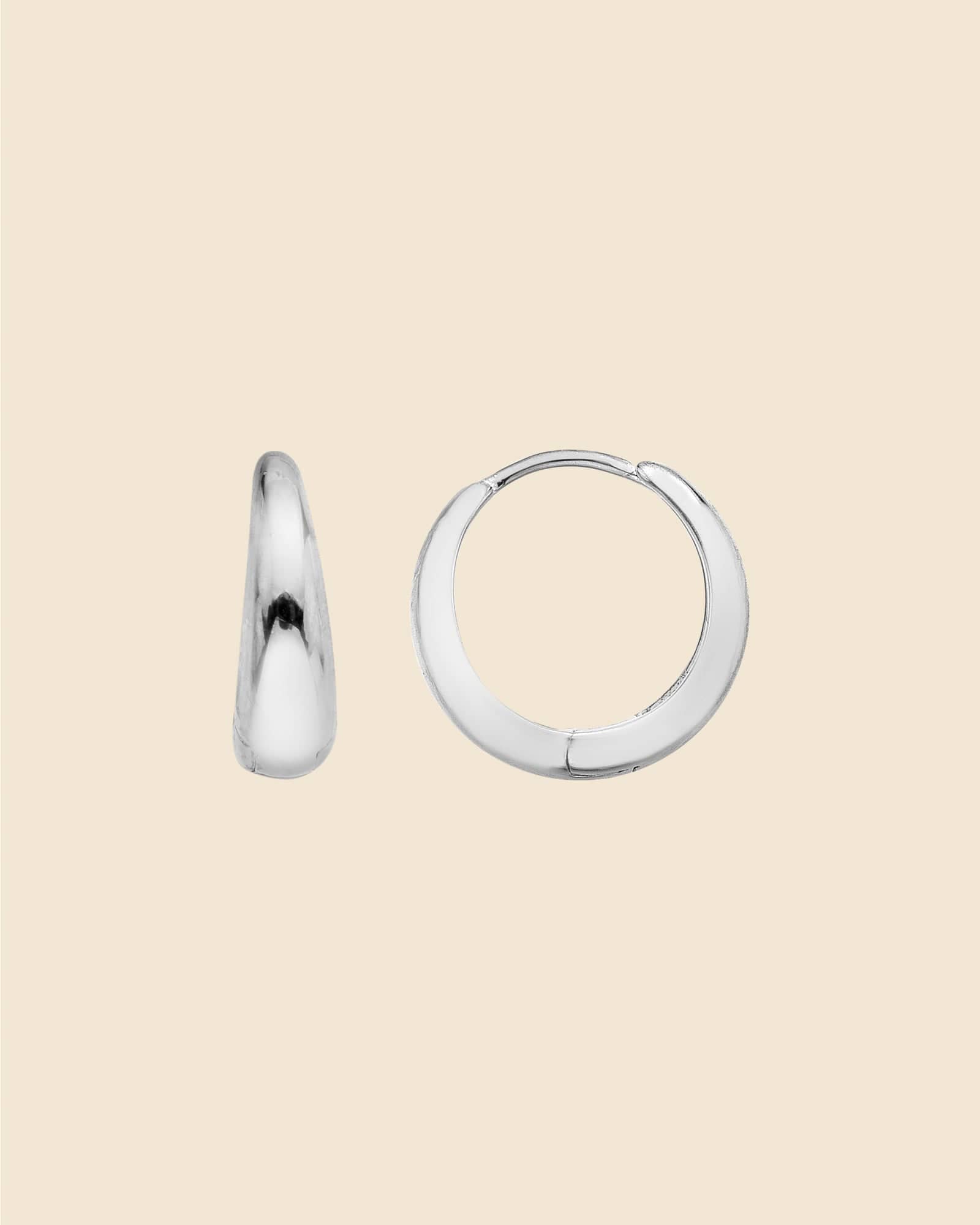 Sterling Silver Tapered Huggie Hoops