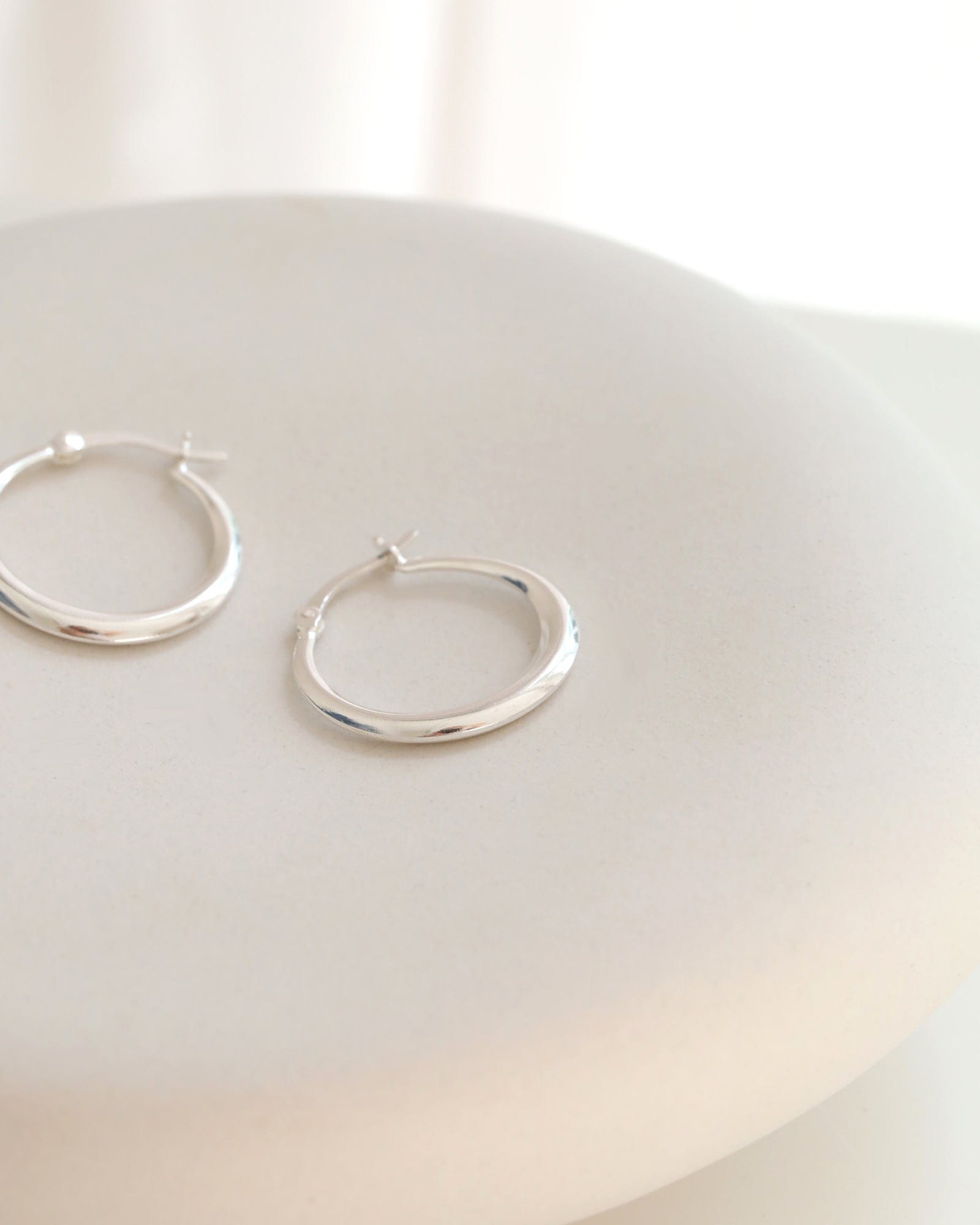 Sterling Silver Tapered Creole Hoops
