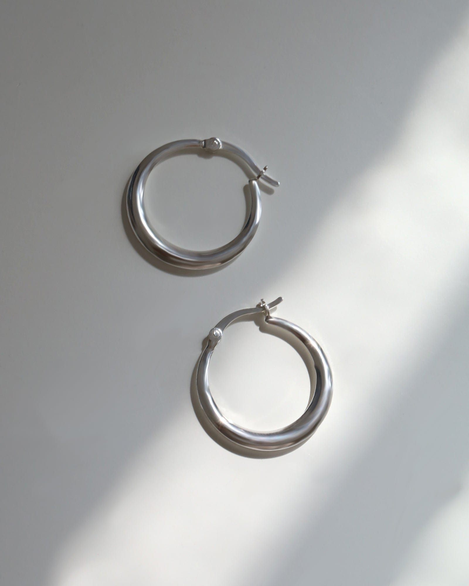 Sterling Silver Tapered Creole Hoops