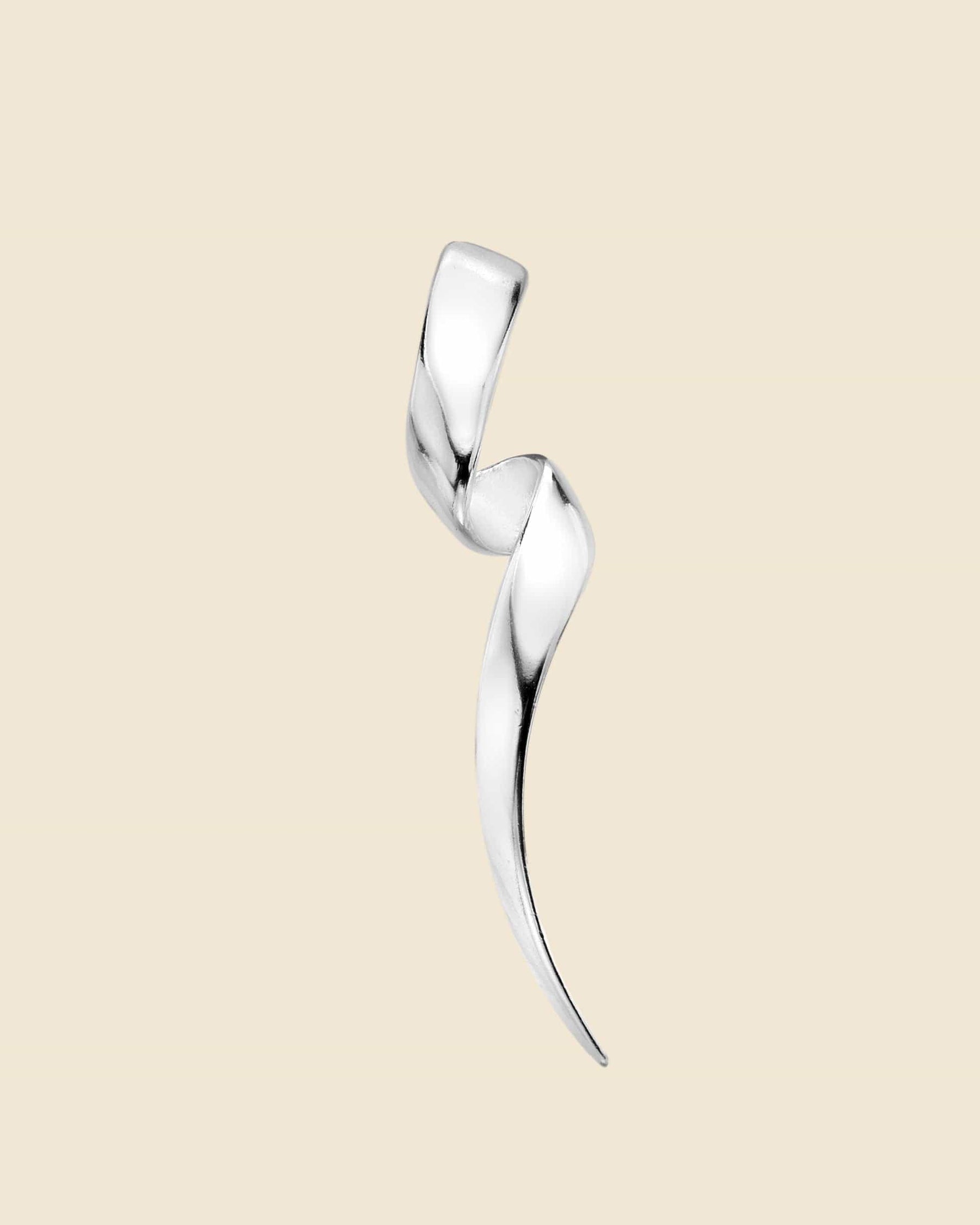 Sterling Silver Elongated Spiral Pendant.