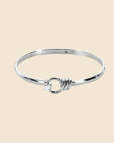 Sterling Silver Bangle with Looped Rope Fastening