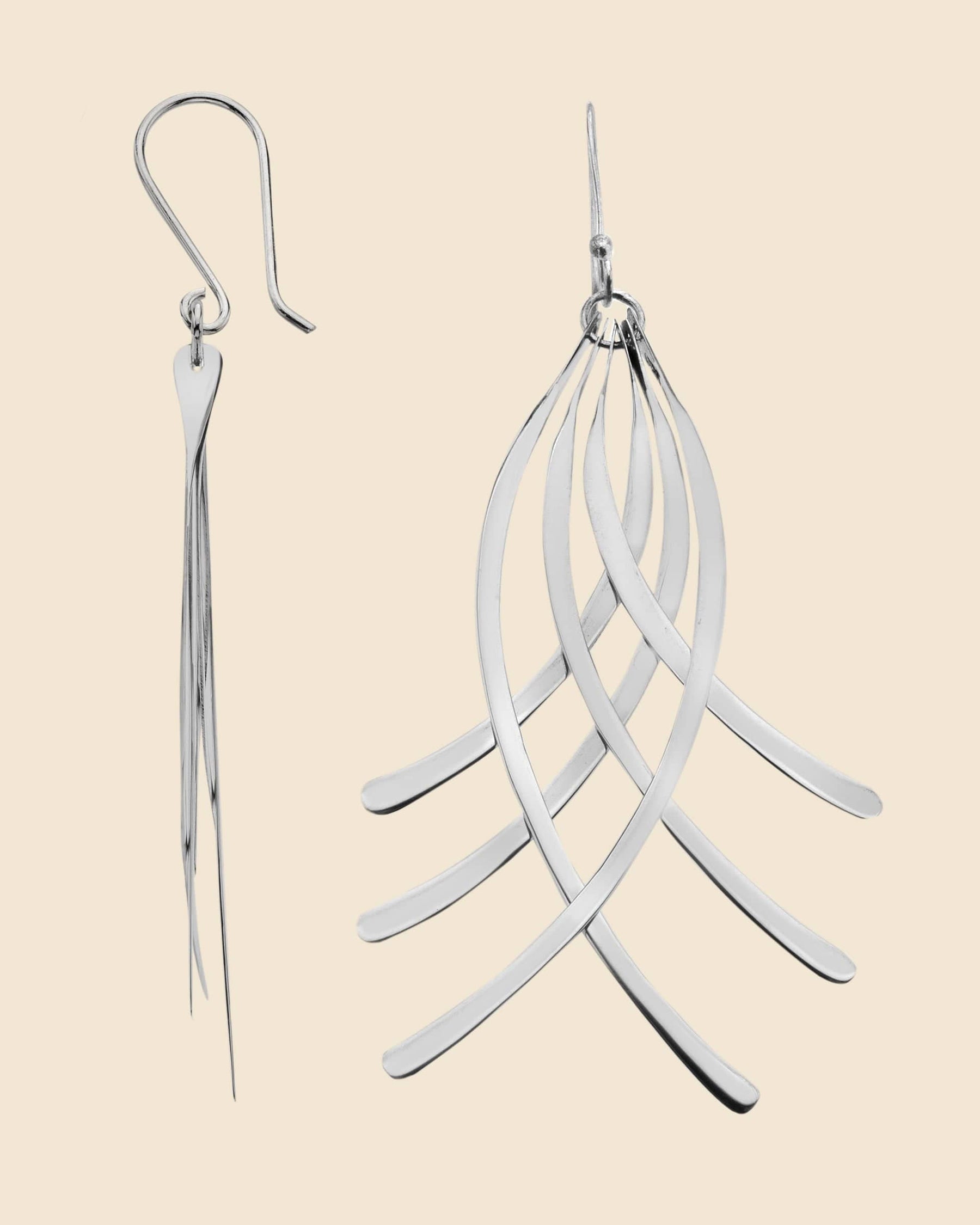 Sterling Silver Pagoda Earrings